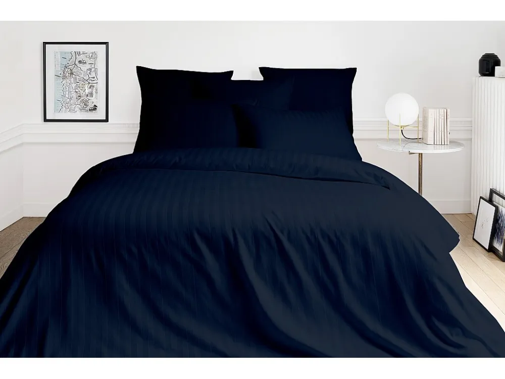 Conjunto de 2 fronhas em cetim 92 fios/cm² 50 x 70 cm azul - ABILY de PALACIO para Viagem