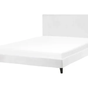 Velvet EU King Size Bed White FITOU