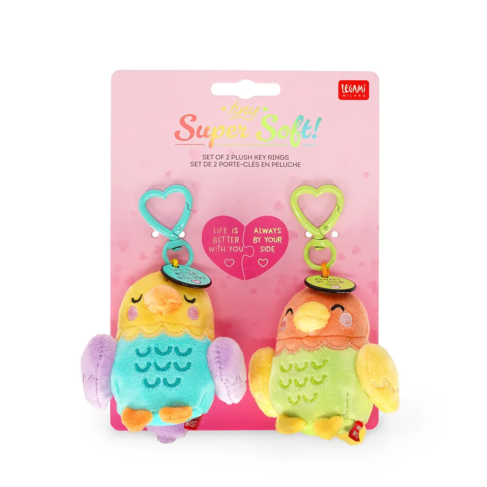 Conj. 2 Porta-Chaves Plush - I Love You em ço Inoxidável