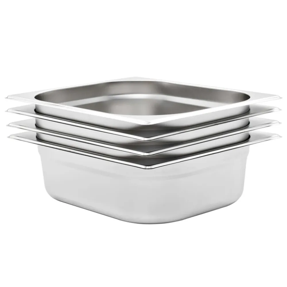 Recipientes gastronorm 4 pcs GN 1/2 100 mm ço inoxidável