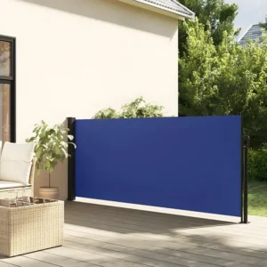 Toldo lateral retrátil 140x500 cm azul Dimensões 3x3m