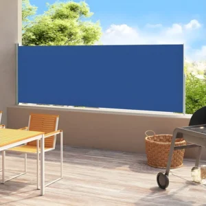 Toldo lateral retrátil para pátio 180x500 cm azul Cor Bege