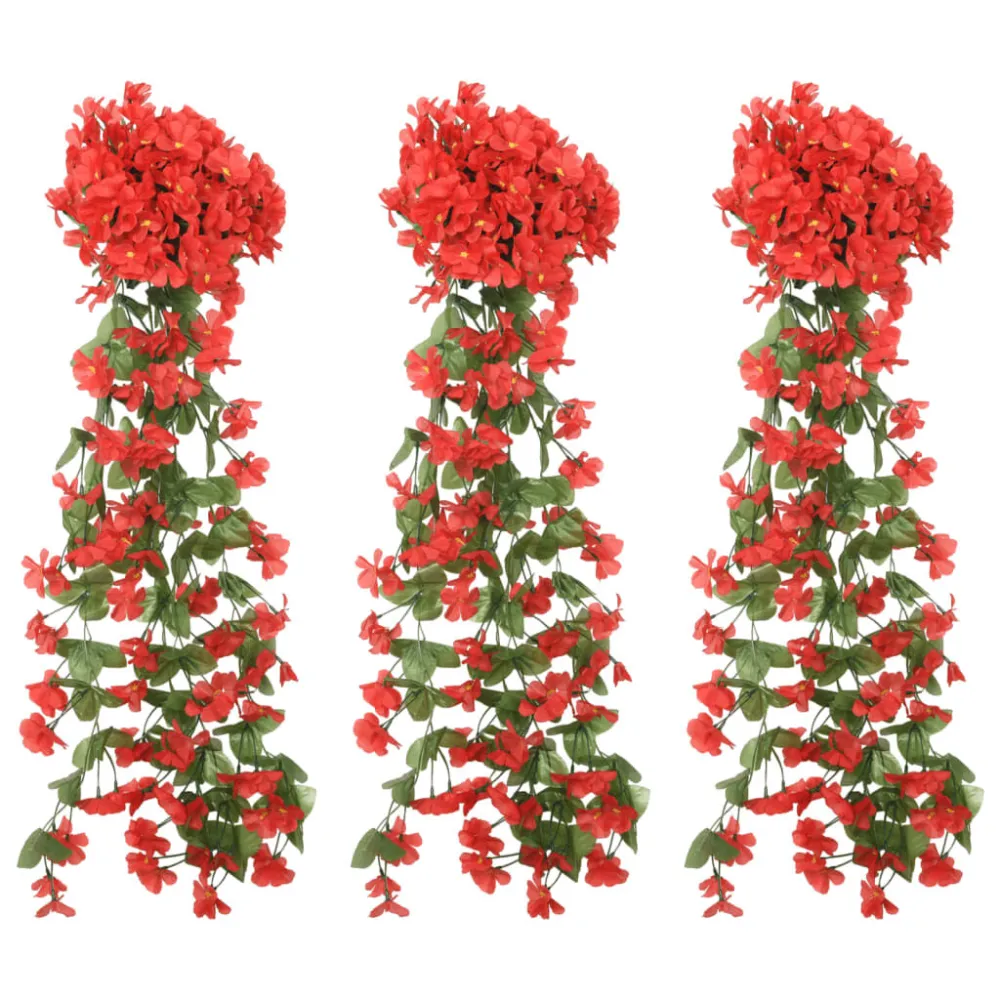 Grinaldas de flores de Natal 3 pcs 85 cm vermelho para Varanda ou Jardim