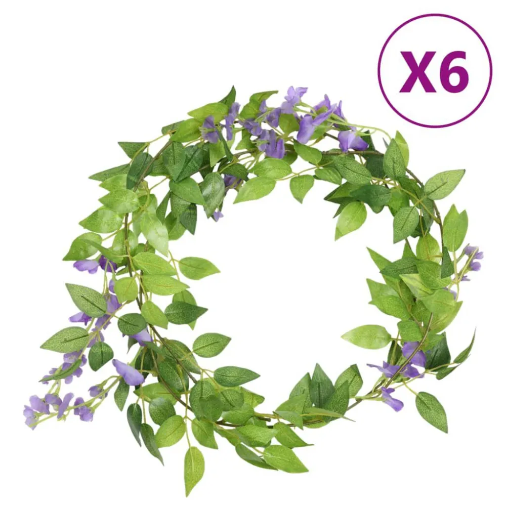 Guirlanda Iluminada para Janela Grinaldas de flores de Natal 6 pcs 200 cm roxo