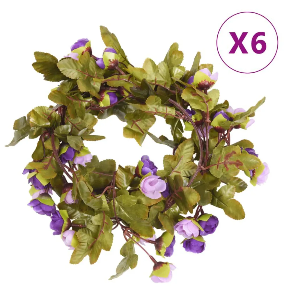 Guirlanda para Porta Grinaldas de flores de Natal 6 pcs 215 cm roxo visível