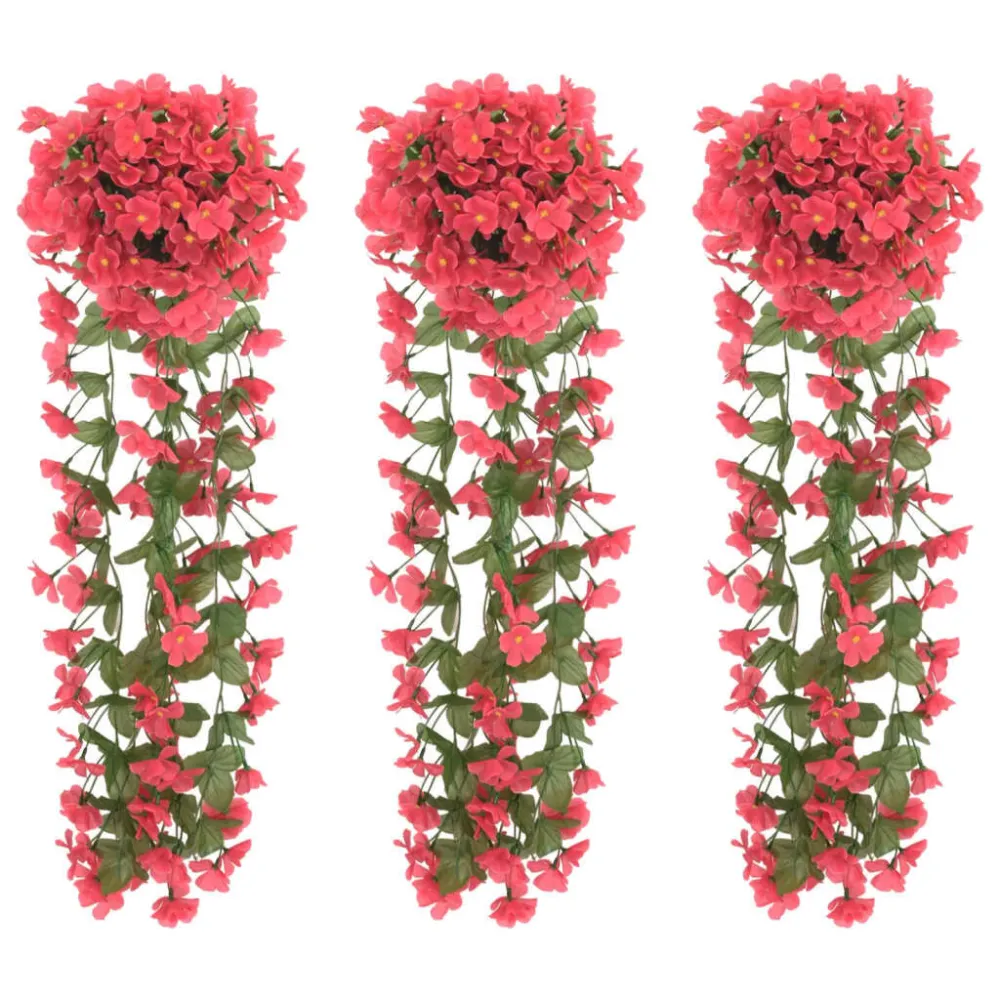 Guirlanda de Pinheiro Natural Grinaldas de flores de Natal 3 pcs 85 cm rosa