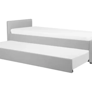 Design Contemporâneo Fabric EU Small Solitário Trundle Bed Light Grey MARMANDE