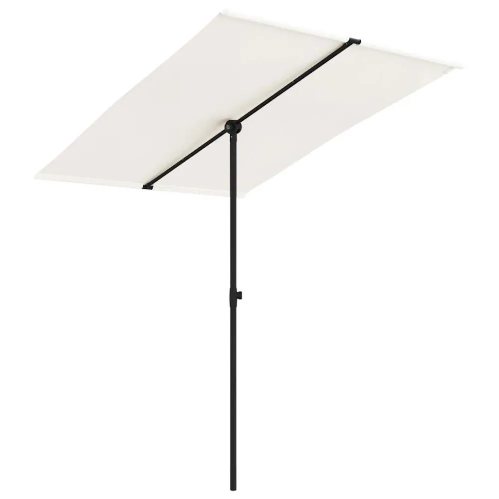 Alta Durabilidade com Proteção UV Guarda-sol de jardim com poste de alumínio 2x1,5 m branco areia