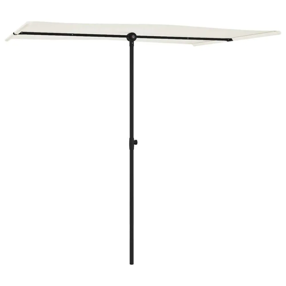 Alta Durabilidade com Proteção UV Guarda-sol de jardim com poste de alumínio 2x1,5 m branco areia