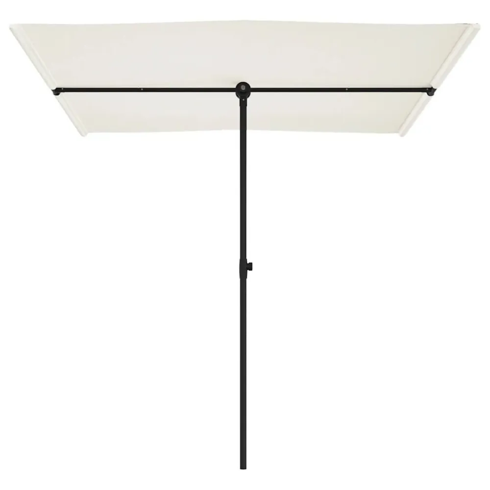 Alta Durabilidade com Proteção UV Guarda-sol de jardim com poste de alumínio 2x1,5 m branco areia