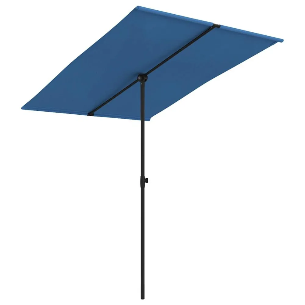 Alta Durabilidade com Proteção UV Guarda-sol de jardim com poste de alumínio 2x1,5 m azul-ciano