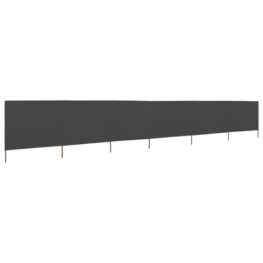 Sombreiro de Parede Para-vento com 6 painéis em tecido 800x80 cm cinzento