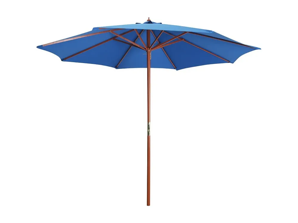Guarda-sol com mastro de madeira 300x258 cm azul Clicnbuy