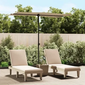 Guarda-sol exterior + mastro alumínio 180x110cm cinza-acastanh. Clicnbuy