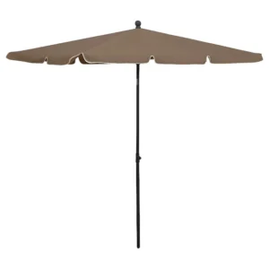 Guarda-sol de jardim com mastro 210x140 cm cinzento-acastanhado Clicnbuy