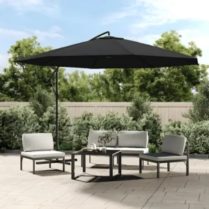 Guarda-sol cantilever mastro alumínio 350 cm preto Clicnbuy