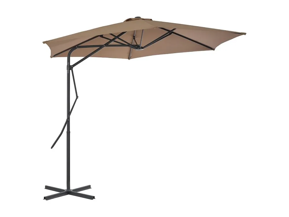 Guarda-sol exterior com poste de ço 300 cm cinzento-acastanhado Clicnbuy