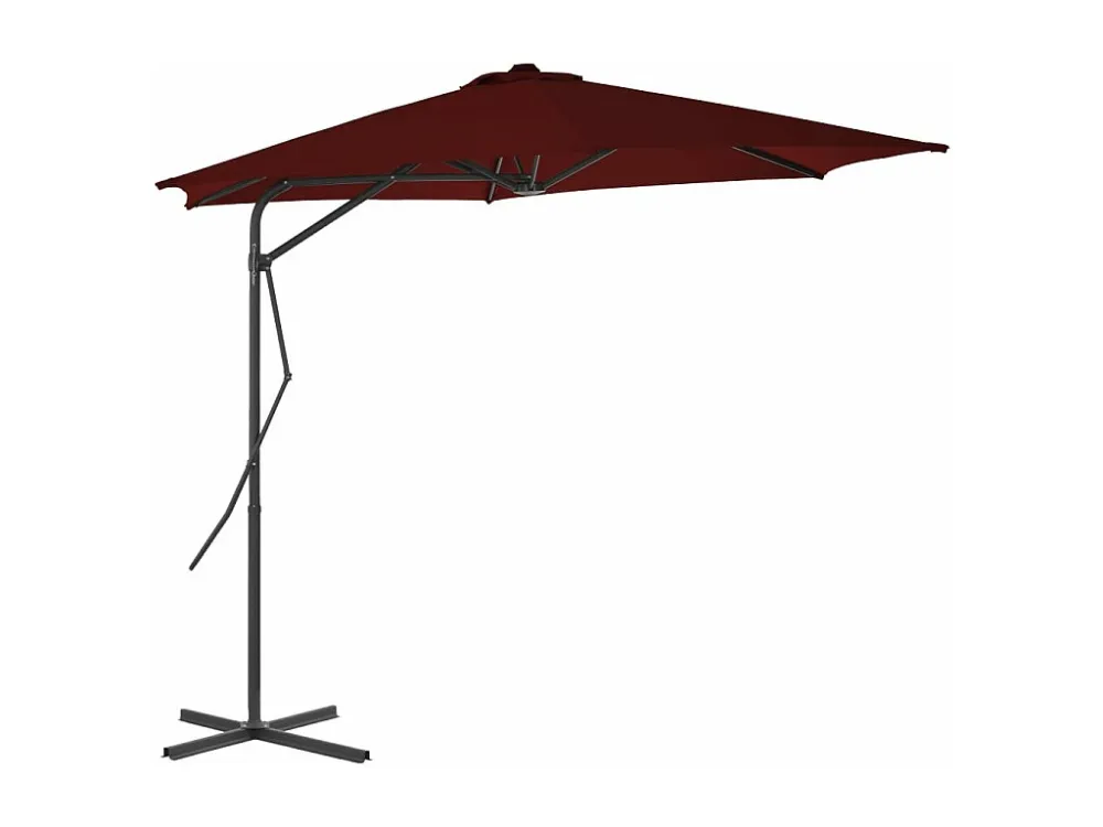 Guarda-sol de exterior com poste de ço 300x230 cm bordô Clicnbuy