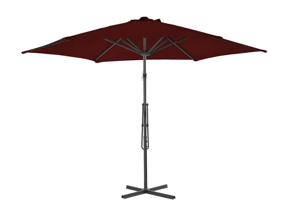 Guarda-sol de exterior com poste de ço 300x230 cm bordô Clicnbuy