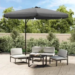 Guarda-sol de exterior com poste de ço 300x250 cm antracite Clicnbuy