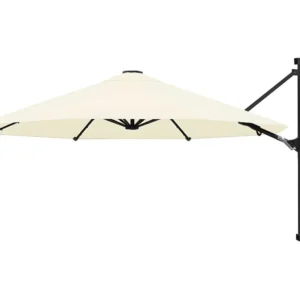 Guarda-sol de montar na parede com mastro metálico 300 cm areia Clicnbuy