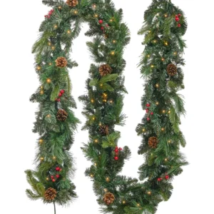 Pre-Lit Christmas Garland 270 cm Musgo WHITEHORN