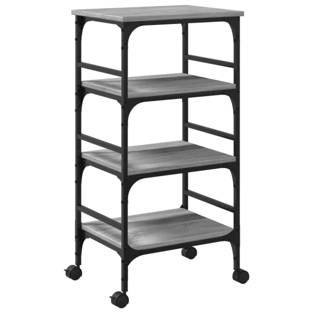 Cadeira Empilhável Carrinho de cozinha 45x35x89,5 cm deriv. madeira cinza sonoma
