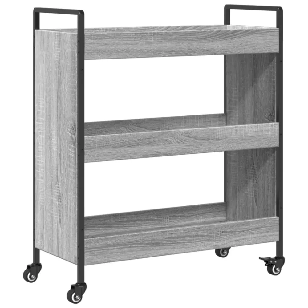 Carrinho de cozinha 70x30x82 cm derivados madeira cinza sonoma