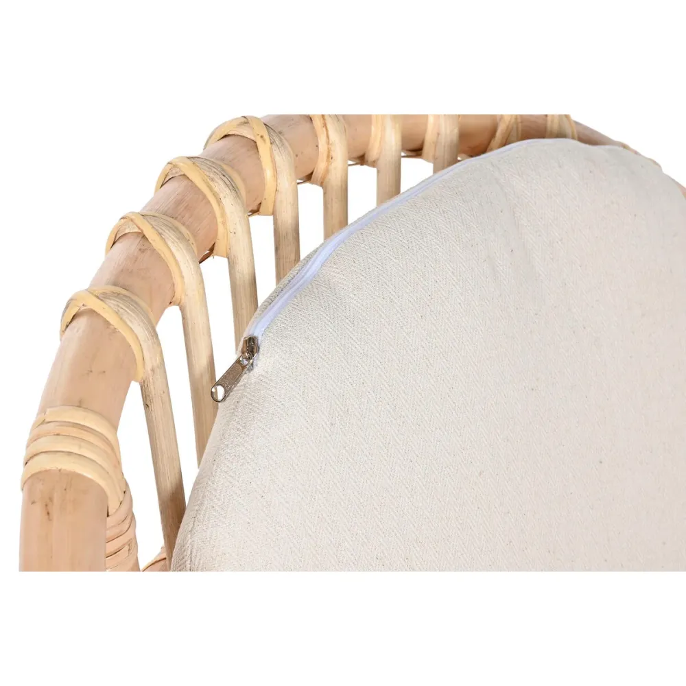 Conjunto de mesa com 2 cadeiras Home ESPRIT Branco Natural 50 x 50 x 50 cm