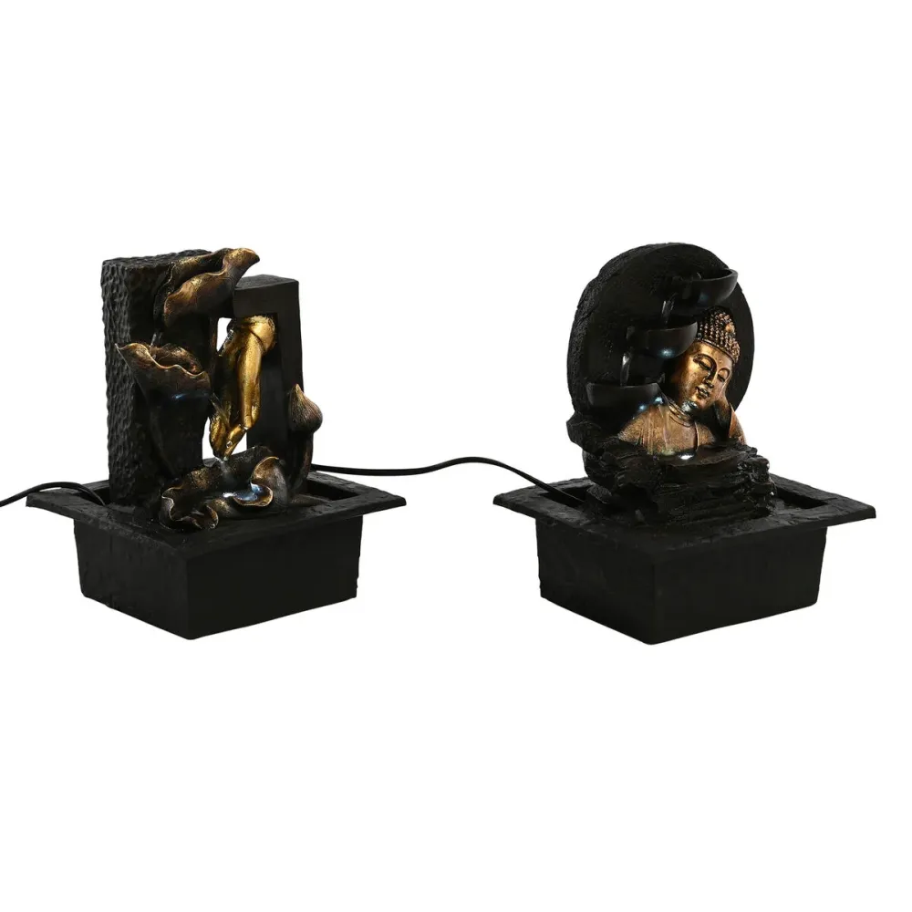 Fontein Home ESPRIT Resina Buda Oriental 21 x 19 x 27 cm (2 Unidades)