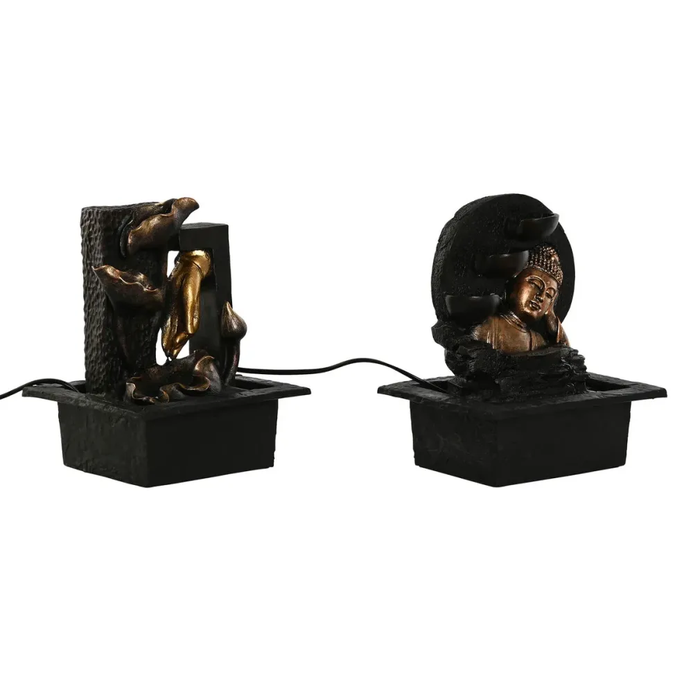 Fontein Home ESPRIT Resina Buda Oriental 21 x 19 x 27 cm (2 Unidades)
