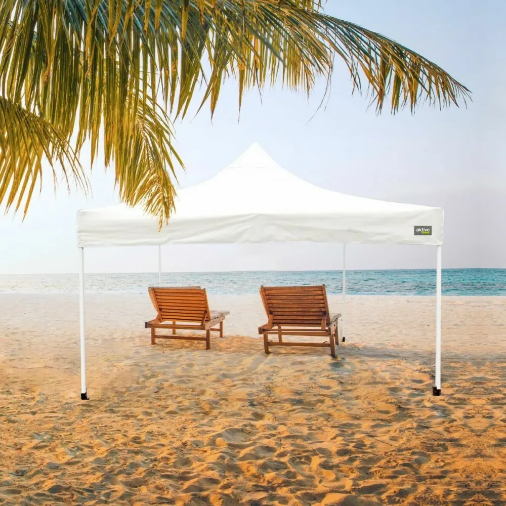 Gazebo Aktive 300 x 300 x 220 cm Branco Dobrável Altura ajustável