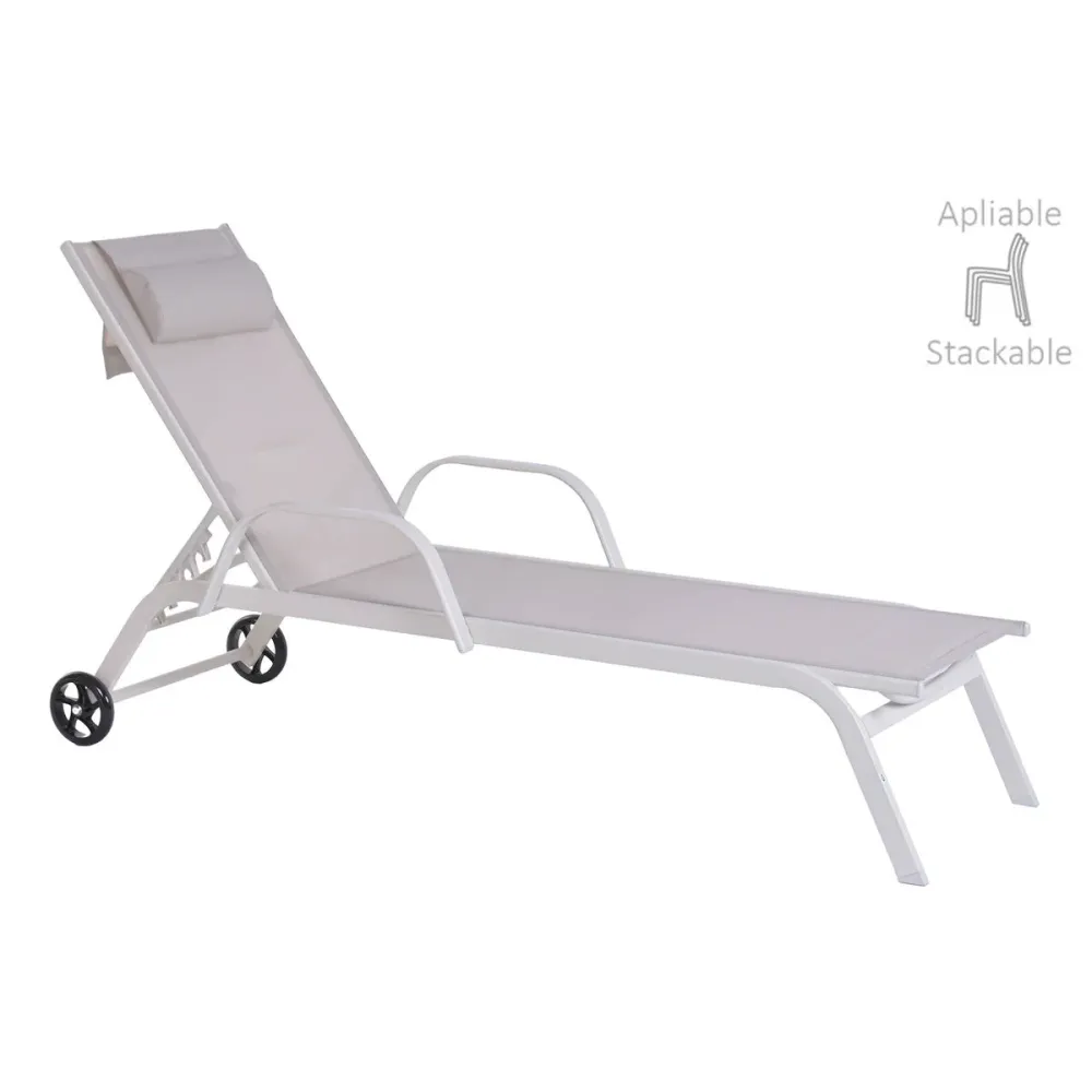 Ligstoel Home ESPRIT Creme 199 X 63 X 101 CM