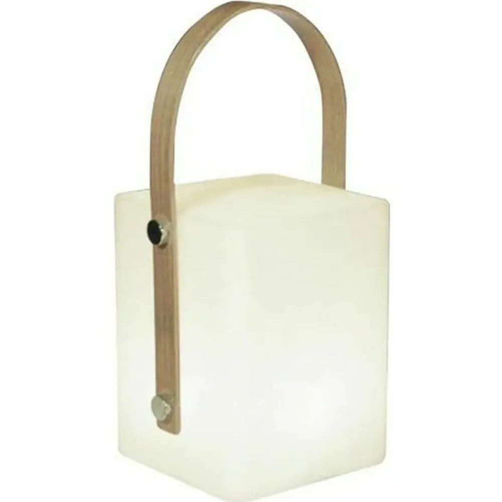Lâmpada de mesa Lumisky Tiky 10 x 10 x 25 cm Branco Castanho Bambu Plástico