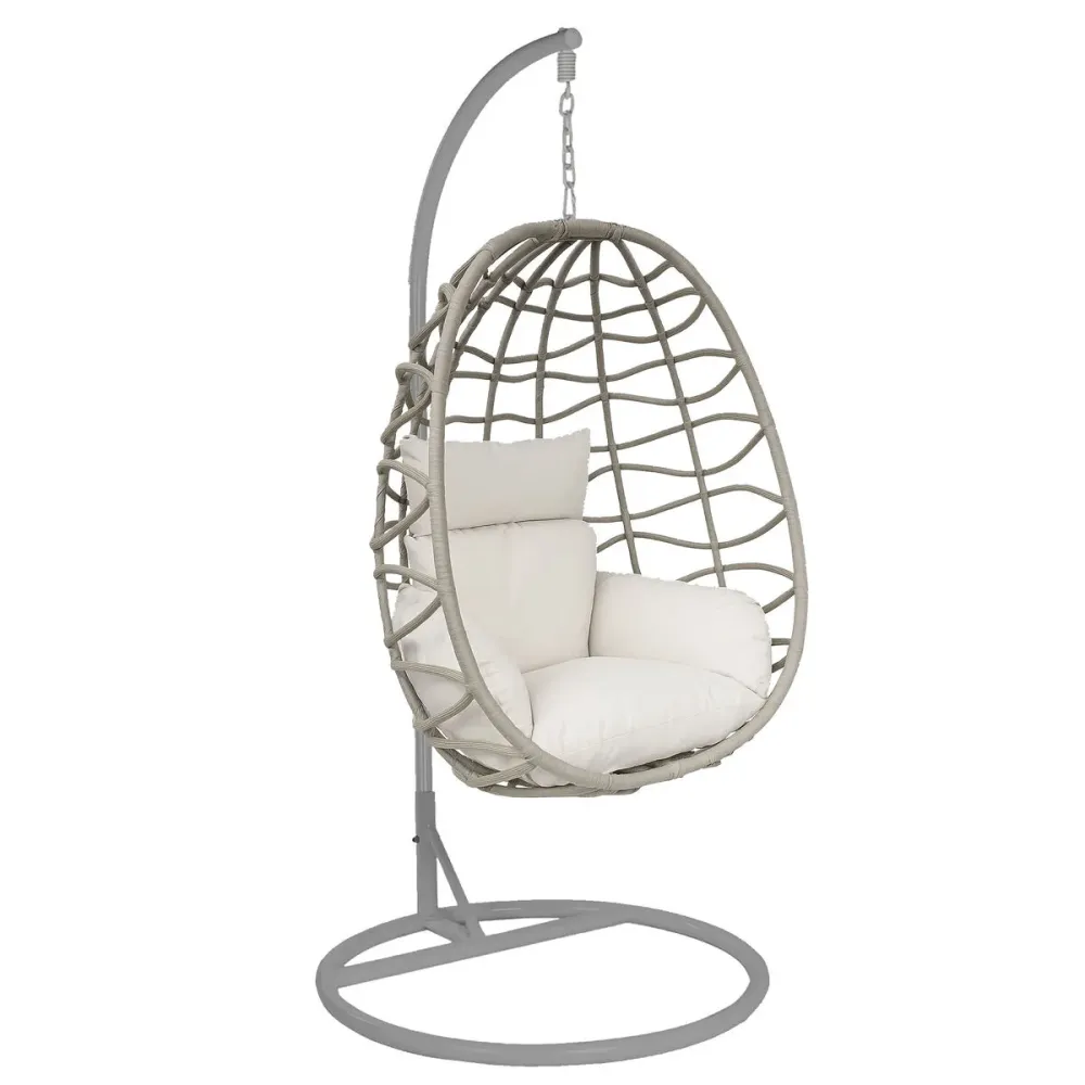 Poltrona de jardim Home ESPRIT Creme Cinzento claro 93 X 70 X 122 CM