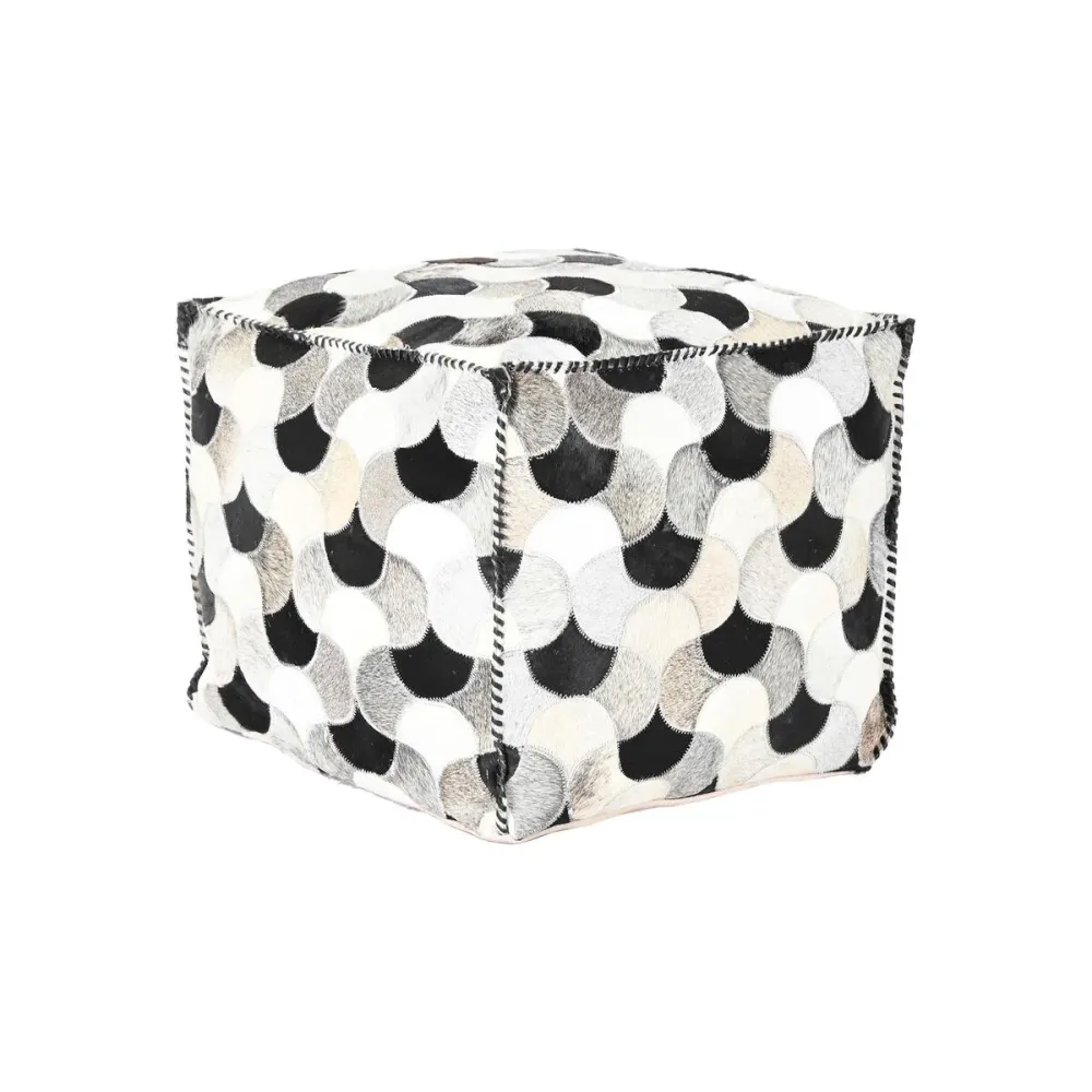 Puff DKD Home Decor Branco Preto 45 x 45 x 40 cm