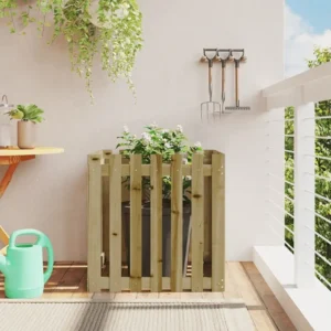 Sistema de Drenagem Otimizado Vaso de jardim com design de cerca 70x70x70 cm pinho impregnado