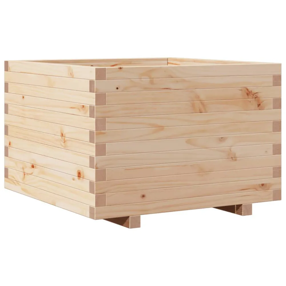 Vaso/floreira de jardim 70x70x49,5 cm madeira de pinho maciç Design com Furos de Respiração