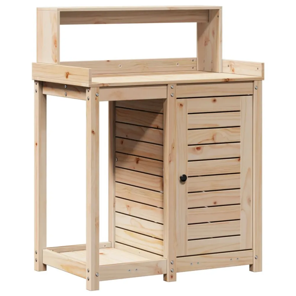Prato Coletor Mesa de jardinagem com prateleiras 82,5x50x109,5 cm pinho maciço