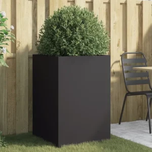 Vaso/floreira 52x48x75 cm ço laminado gelado preto