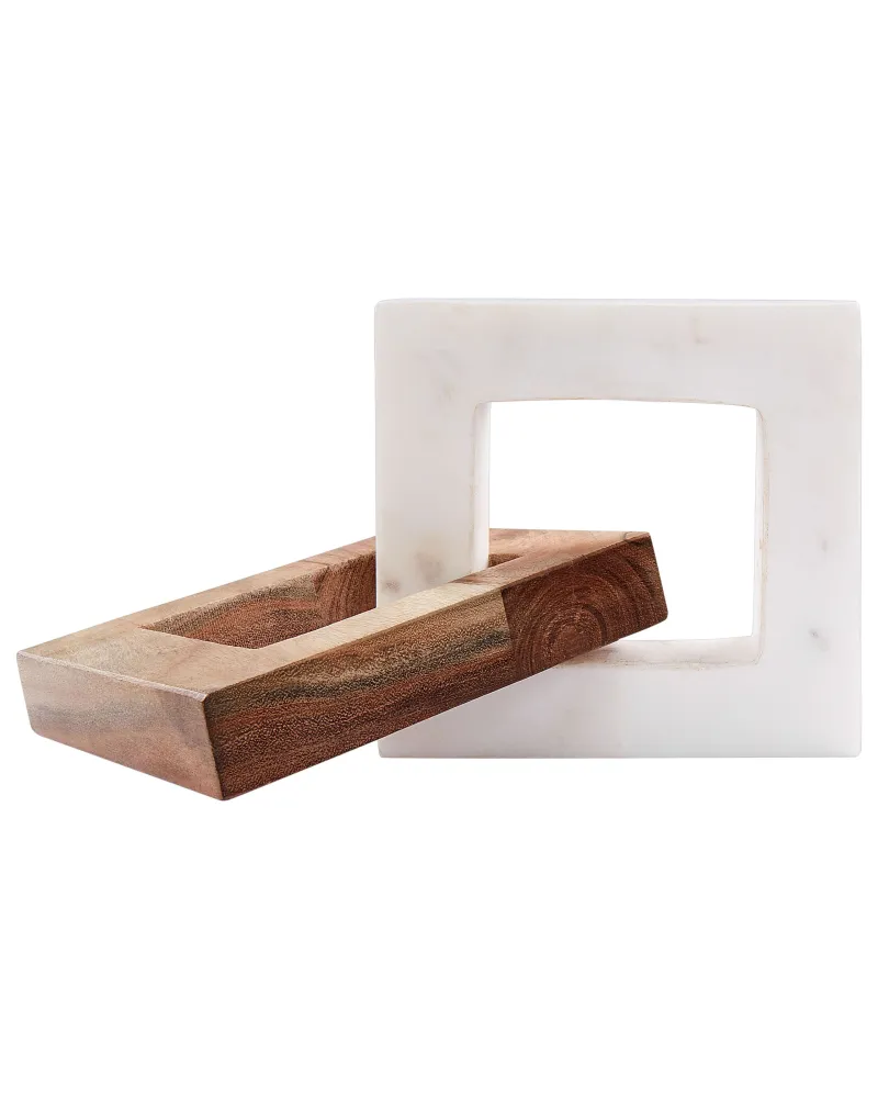Marble Decoration Chain Link Alvo and Dark Wood ACHARNY