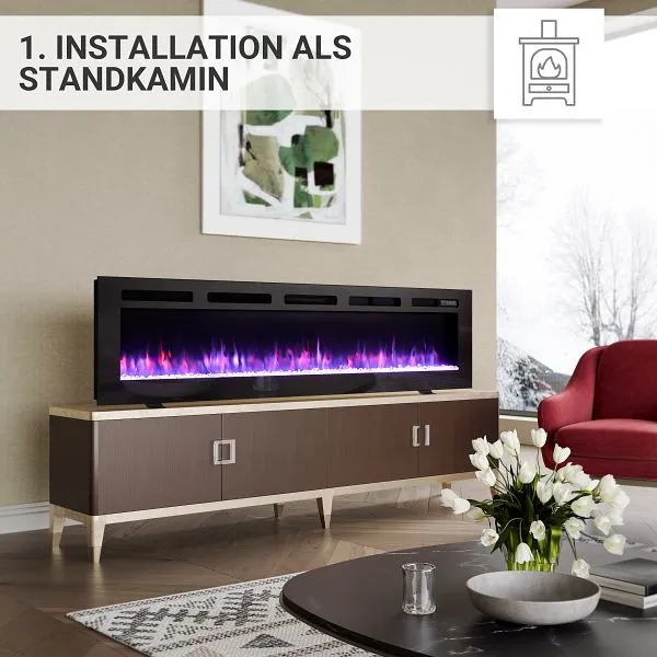Lareira eléctrica BALDERIA Leif 70'', 2000 W, cor: preto, EF453A