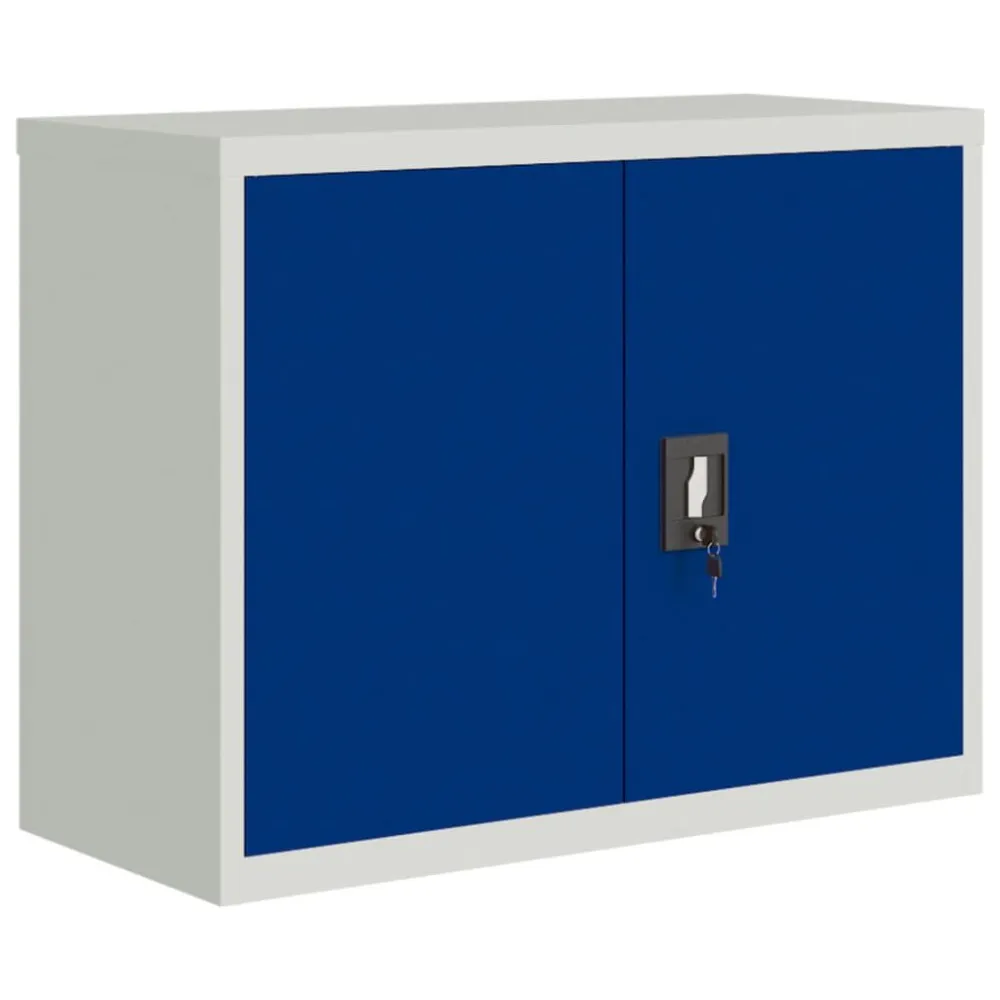 Arquivador 90x40x70 cm ço cinzento-claro e azul com Caneta de Ouro Falsa
