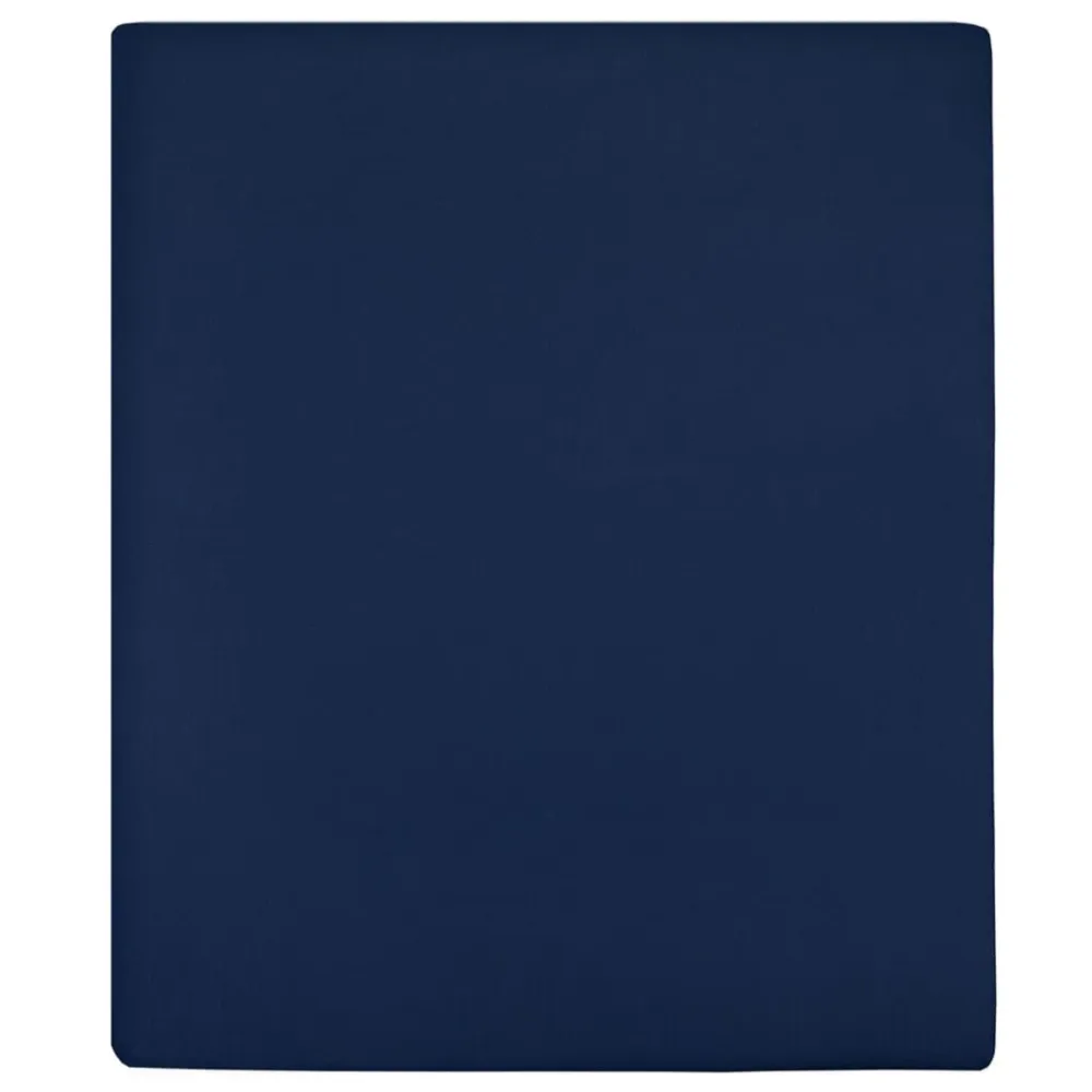 Fronha de Linho Lençol ajustável 90x200 cm algodão jersey azul marinho