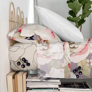Folha 260x270 cm (Cama 180/200) Branco peonies