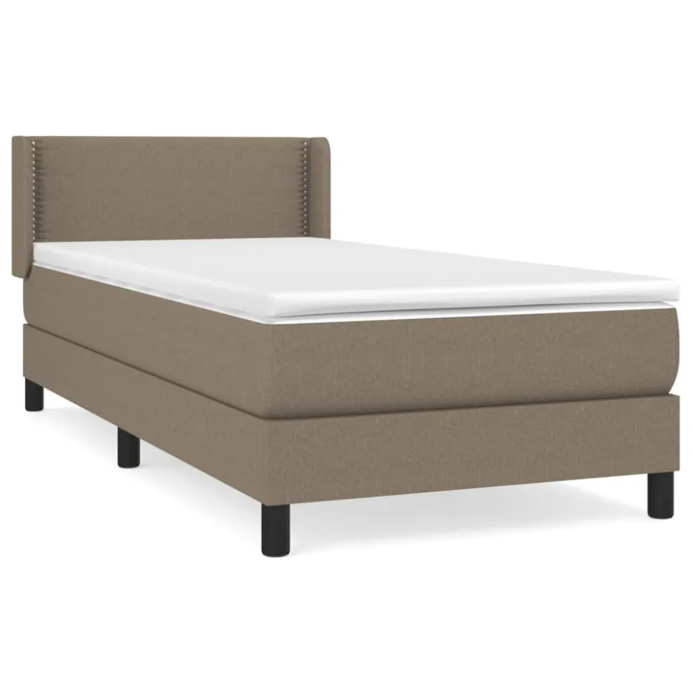 Cama com molasemcolchão 100x200 cm tecido cinza-acastanhado com Zíper Oculto