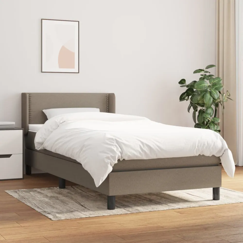 Cama com molasemcolchão 100x200 cm tecido cinza-acastanhado com Zíper Oculto