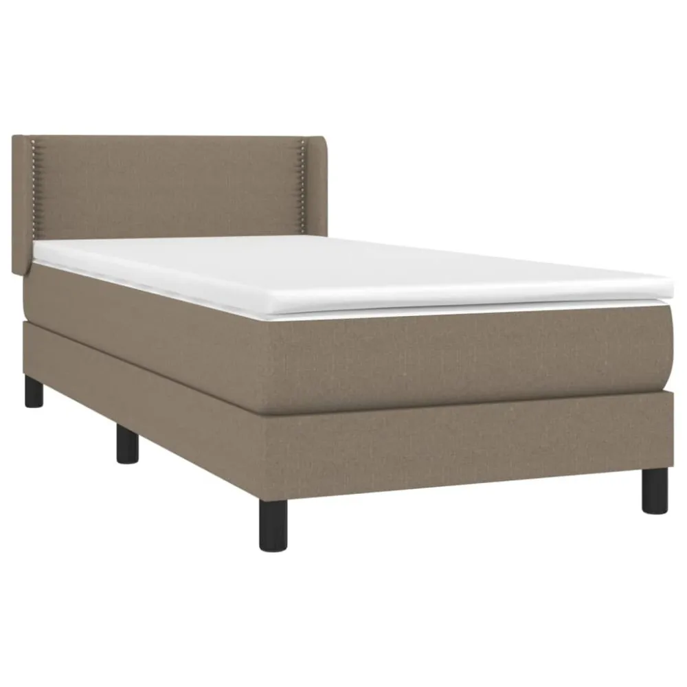 Cama com molasemcolchão 100x200 cm tecido cinza-acastanhado com Zíper Oculto