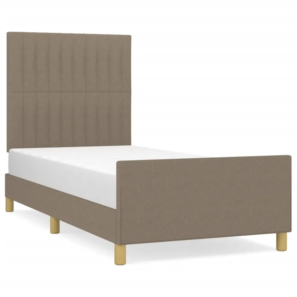 Estrutura cama sem colchão 90x200 cm tecido cinza-acastanhado para Crianças