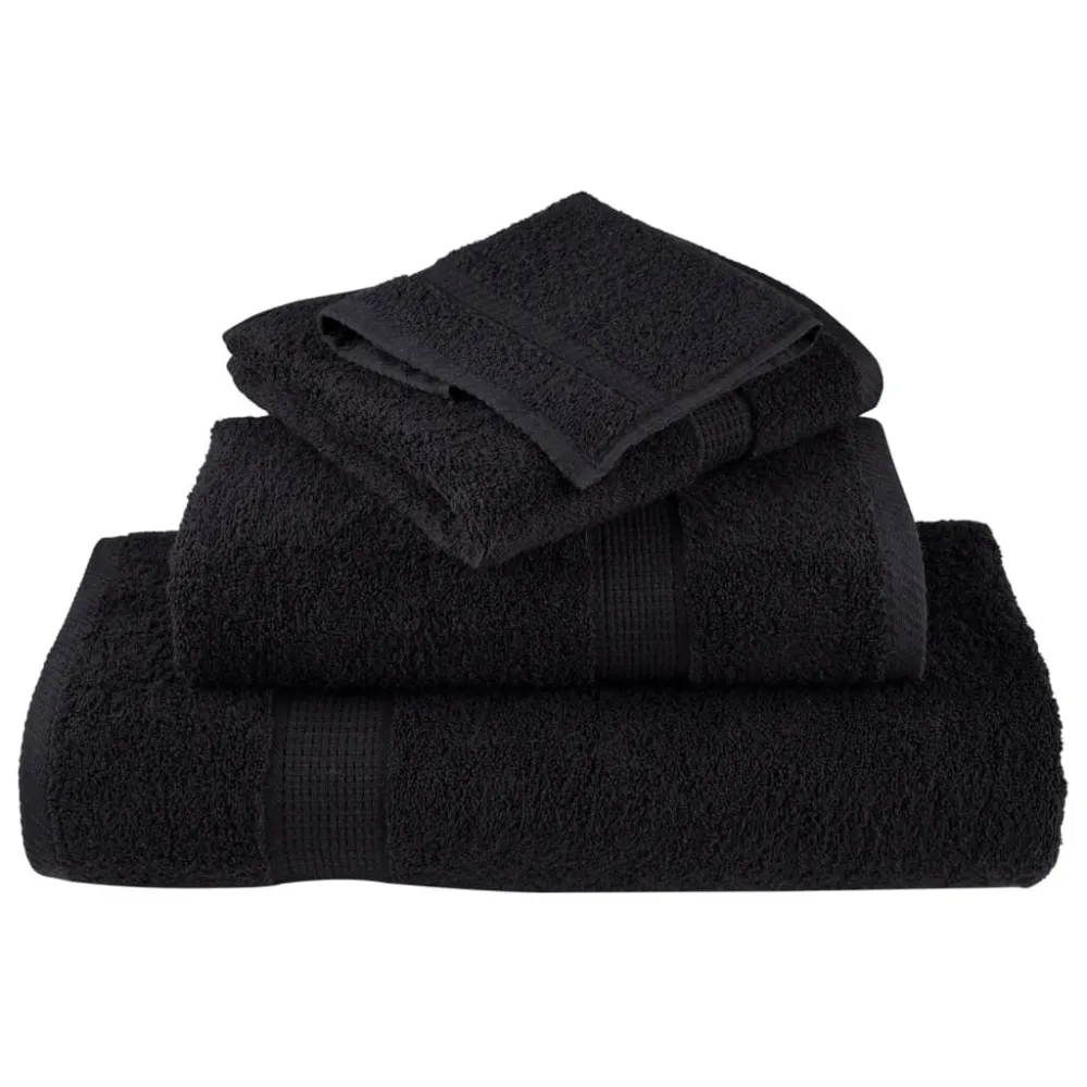 6pcs Conjunto toalhas banho prime SOLUND 600 gsm preto com Alta Absorção